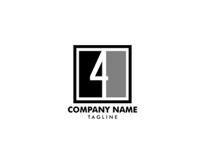 Number four logo, Logo 4 vector template
