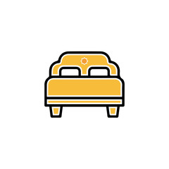 Bed icon, Furniture Vector illustration, flat design.