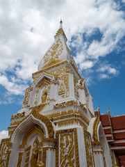 Nakorn Phanom, Thailand - Nov 17th, 2019: Phra That Prasit is located in Wat Phra That Prasit for those born on a Thursday, it is important to pray to lucky, success and productivity in life.