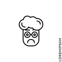 Thinking face emoji outline boy, man icon. linear style sign for mobile concept and web design. Emoji pondering face simple line vector icon. Symbol, logo illustration. Pixel perfect vector Confused 