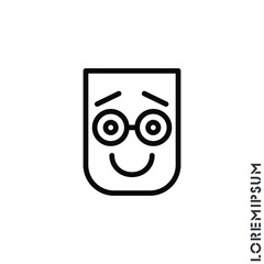 Laughing,emotion icon.Fun,face vector. Humor, smile, smiley, positive symbol for web and mobile apps. Smiling Raised eyebrows icon. Simple line, outline expression of mood icons for ui and ux, website