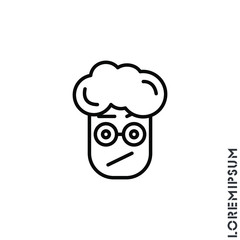Sad and Confused with a raised eyebrow Emoticon boy, man Icon Vector Illustration. Outline Style. Seductive Smile. Angry icon vector