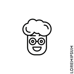 Happy Smile Eyes Open with a raised eyebrow Emoticon boy, man Icon Vector Illustration. Outline Style. Smile vector icon, happy symbol. Linear style sign for mobile concept and web design. Emoji 