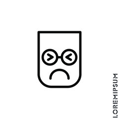 Sad Cry Stressful Emoticon Icon Vector Illustration. Outline Style. Angry icon vector, emotion symbol. Modern symbol for web and mobile apps web 