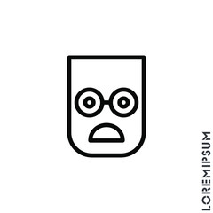 Frowning with open mouth emoji outline vector icon. Thin line black frowning with open mouth emoji icon, vector simple element illustration from editable emoji concept isolated