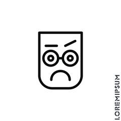 Thinking face emoji outline icon. linear style sign for mobile concept and web design. Emoji pondering face simple line vector icon. Symbol, logo illustration. Pixel perfect vector graphics Confused 