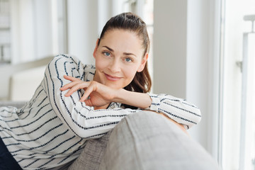 Pretty young woman with a lovely warm smile