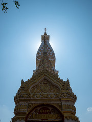 Fototapeta premium Nakorn Phanom, Thailand - Nov 16th, 2019: Wat Phra That Phanom is a temple in the That Phanom District in the southern part of Nakhon Phanom Province, northeastern Thailand.