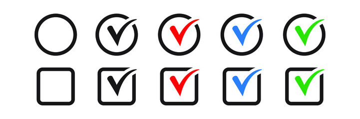 Checkbox set with blank and checked checkbox vector icon.
