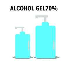 Alcohol gel 70% hand washing or cleaning