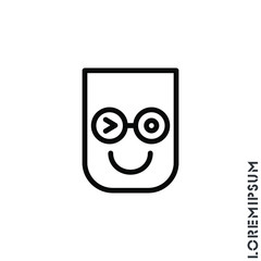 Winking line smiley. Thin line smile emoticons isolated on a white background. Vector illustration. Wink icon vector, emotion symbol. Modern flat symbol for web and mobil apps 