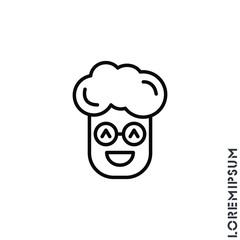 Laughing, emoticon boy, man icon. Fun, face vector. Humor, smile, smiley, positive symbol. Linear style sign for mobile concept and web design. Smile symbol logo illustration. vector graphics - Vector