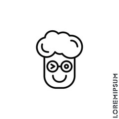 Winking boy, man line icon smiley. Thin line smile emoticons isolated on a white background. Vector illustration. Wink icon vector, emotion symbol. Modern flat symbol for web and mobil apps 