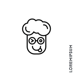 Winking tongue emoji boy, man icon. emoticon with tongue out and winking eye, while the other is opened. Expression of playfulness, teasing, joking, kidding, being sarcastic or mean in a fun way