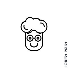 Laughing, emoticon boy, man icon.Fun, face vector. Humor, smile, smiley, positive symbol for web and mobile apps. Smiling Raised eyebrows icon. Simple line, outline expression of mood icons for ui