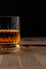 a glass of pure rye whiskey