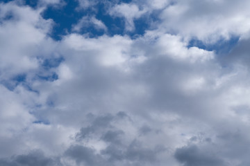 White clouds and blue sky.