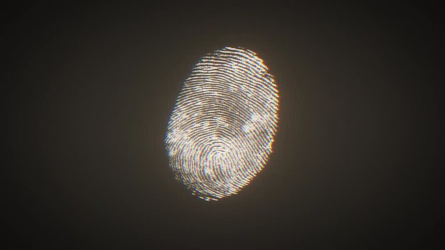 Crime Investigation Fingerprint Stop Motion Background/ 4k animation of an abstract crime investigation background with realistic hand fingerprints identity stop motion looping