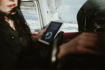 Aviator using a digital tablet