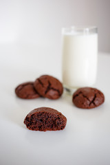 chocolate chip cookies and milk