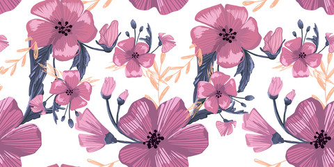 Fashionable cute pattern in native popies  flowers. Flower seamless background for textiles, fabrics, covers, wallpapers, print, gift wrapping or any purpose