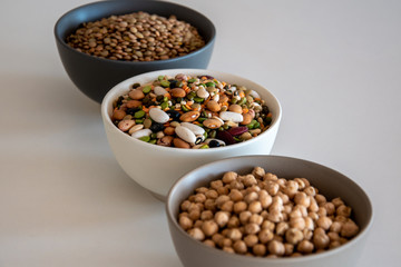 mixed legumes in bowl 