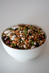 mixed legumes in bowl 