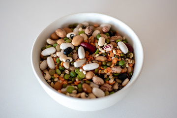 mixed legumes in bowl 