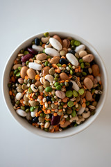 mixed legumes in bowl 