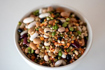 mixed legumes in bowl 