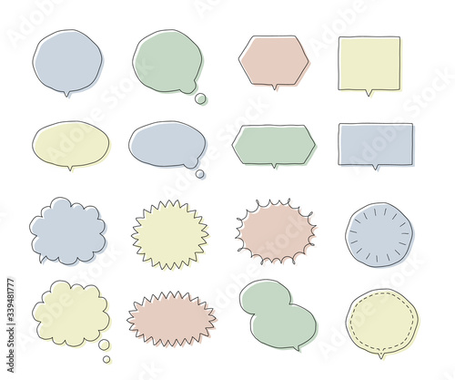 シンプルでおしゃれなパステルの吹き出し 線 ベクター Balloon Wall Mural Ballo Yugoro