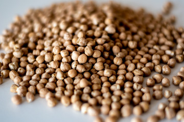 chick peas on white surface