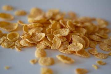 corn flakes on white surface