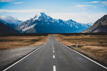 Fototapeta premium Endless, deserted road. Very popular tourist destination empty with no cars nor people.