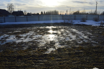 sunset over the river