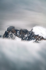 snow covered mountains