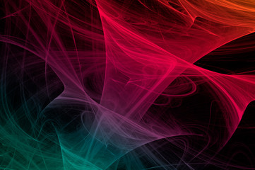 Abstract background neon lines and curls. Fractal pattern for creativity and design.
