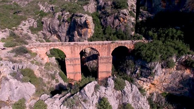 Roman aqueduct in sight of drone