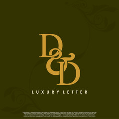 DD logo initial vector mark Gold color.