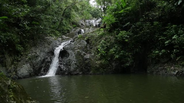 Beautiful swimming pool and water fall at Argyle waterfalls, Tobago, West Indies.