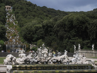 Obraz premium Caserta, Campania, Italy, the garden of Caserta's royal palace with beautiful fountain in the middle