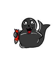 Seal show a fish