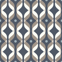 Ogee nahtloser Vektor gebogenes Muster, abstrakter geometrischer Hintergrund. Modernes Tapetenmuster aus der Mitte des Jahrhunderts.