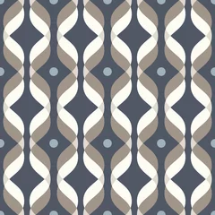 Behang Ogee naadloze vector gebogen patroon, abstracte geometrische achtergrond. Modern behangpatroon uit het midden van de eeuw. © Slanapotam