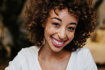 Beautiful girl with curly hair