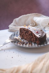 chocolate cake on a plate