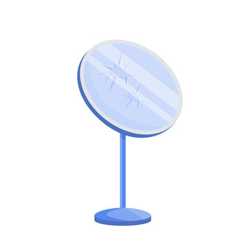 recommend clip art: Broken mirror cartoon vector illustration. Damaged looking glass flat color object. Common superstition, misfortune sign isolated on white background. Seven years of bad luck, trouble symbol