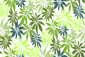 Fototapeta premium Tropical leaves seamless background pattern. Vector floral design. Textile, fabric, wallpaper