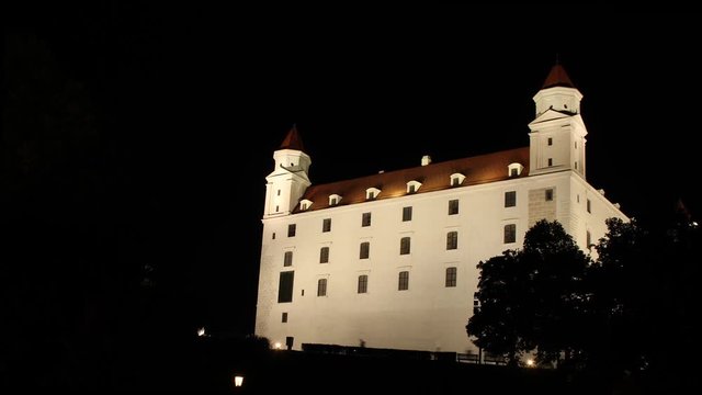 Bratislava, Slovakia- Castle Hyperlapse at Night