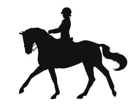 recommend clip art: Dressage horse and rider in black silhouette